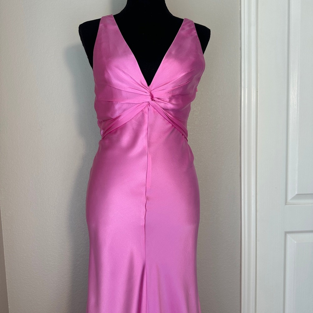 Dina Bar El Y2K Kate Hudson Silk Fairy Formal Dress Mermaid Train Backless Small - Picture 3 of 16